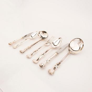 A Swedish 20th century 54-piece silver cutlery, model 'Prins Albert', mark of GAB 1980s, total weight 2911 grams.