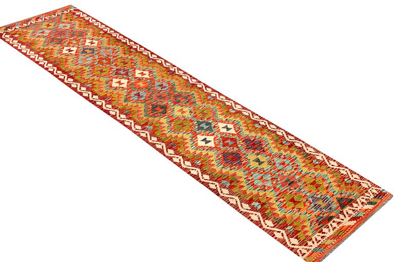 Gallerimatta, kelim, Afghanistan, ca 390 x 80 cm.