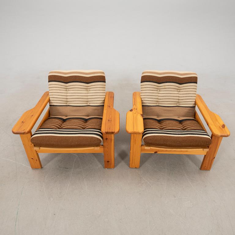 Yngve Ekström, armchairs a pair, from the "Kontra" series, Swedese Möbler AB, 1960s/70s.