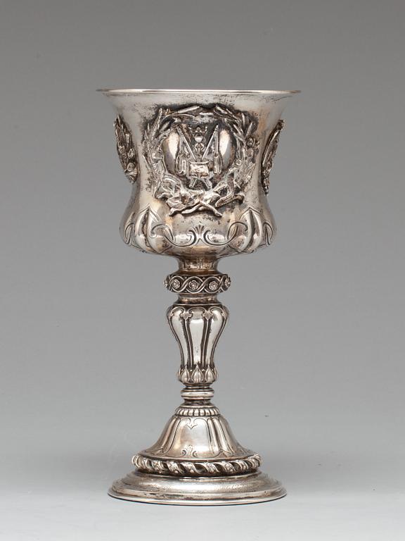 MINNESPOKAL, pläter, "Gebr. Vollgold Berlin. Hof-Goldschmiede sr.Kön. Hoh. Des Prinzen v. Preussen".  Tyskland. 1800-tal.