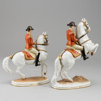 Two Augarten porcelain figurines, Wien, Austria, 20th century.