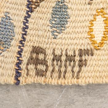 Ann-Mari Lindbom, gift Forsberg, "Blue crocus" textile tapestry variant signed approx. 33x40 cm.