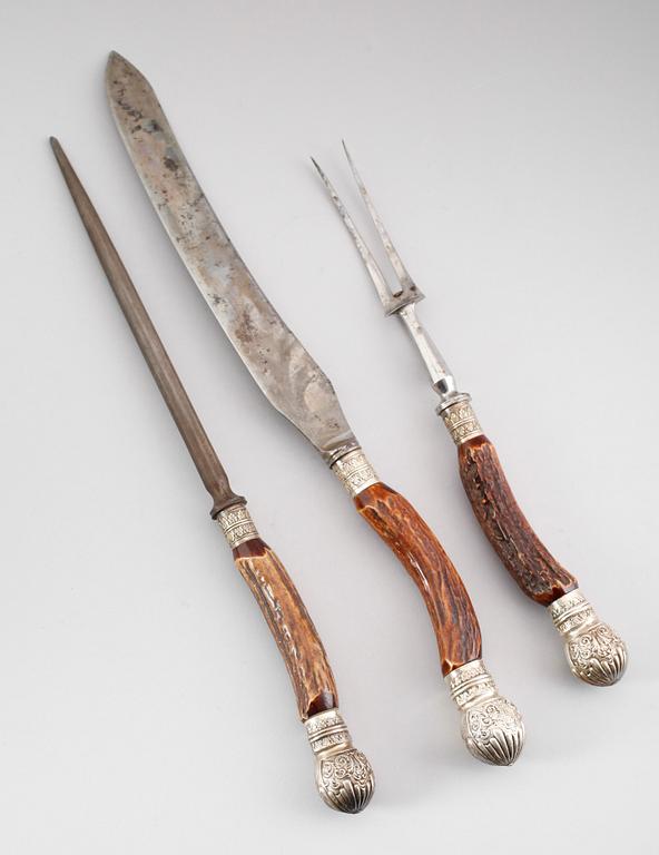 TRANCHERBESTICK, 3 delar, Robert F Moseley, Sheffield, omkring år 1900.