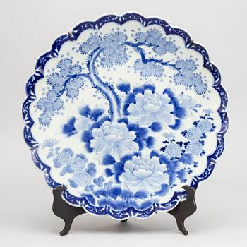 A Japanese  blue and white porcelain dish.