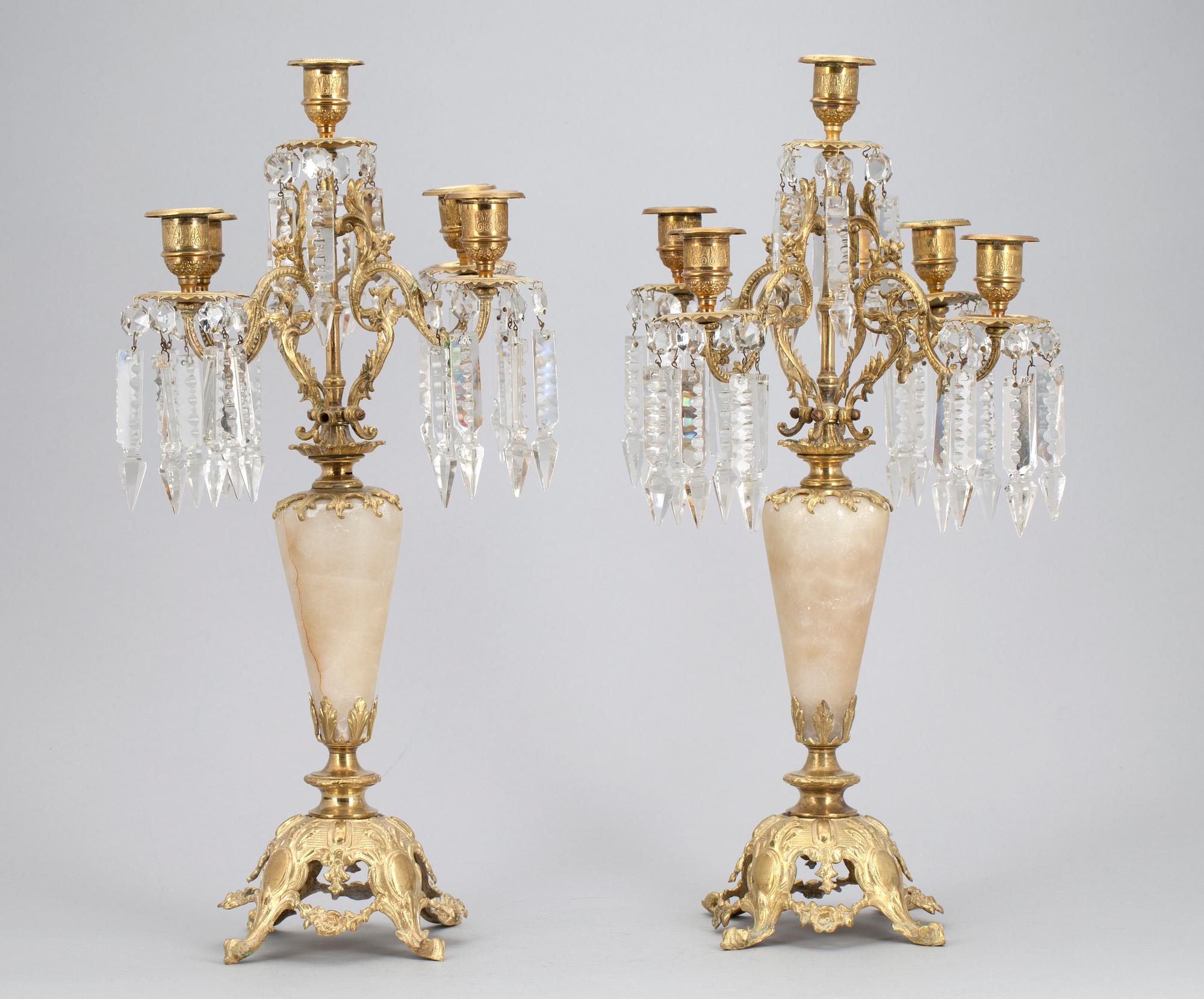 KANDELABRAR, oscarianska, 1800-talets andra hälft.