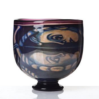 EVA ENGLUND, a graal glass vase, Orrefors 1989.