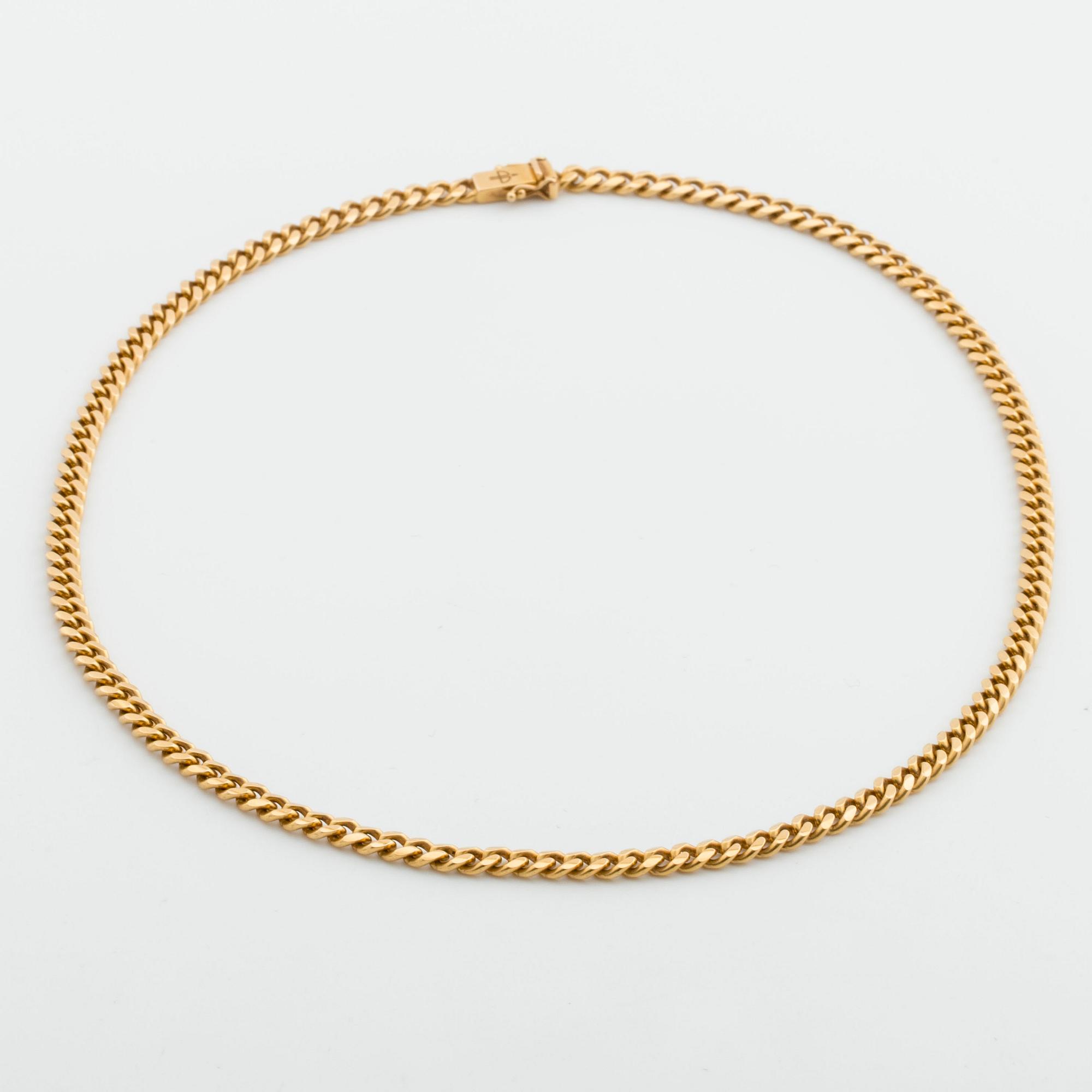 COLLIER 18K guld, pansarlänk, 40,7 g.