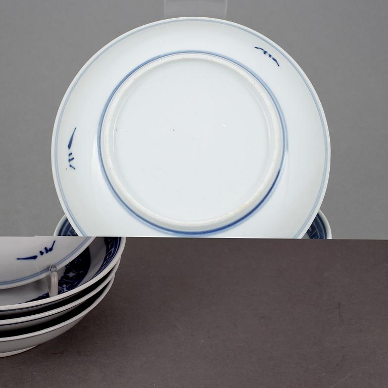 BÄRTALLRIKAR, 4 st, porslin, Kina, 1800-tal.