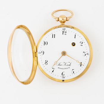 A gold pocket-watch by J. Kock (royal watchmaker, active in Stockholm 1762-1803).