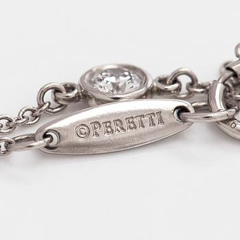 Tiffany & Co, Elsa Peretti, a platinum 'Diamonds by the Yard' bracelet with a brilliant-cut diamond.