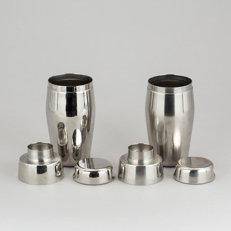 SHAKER, ett par, vitmetall, Alessi, 1900-talets andra hälft.
