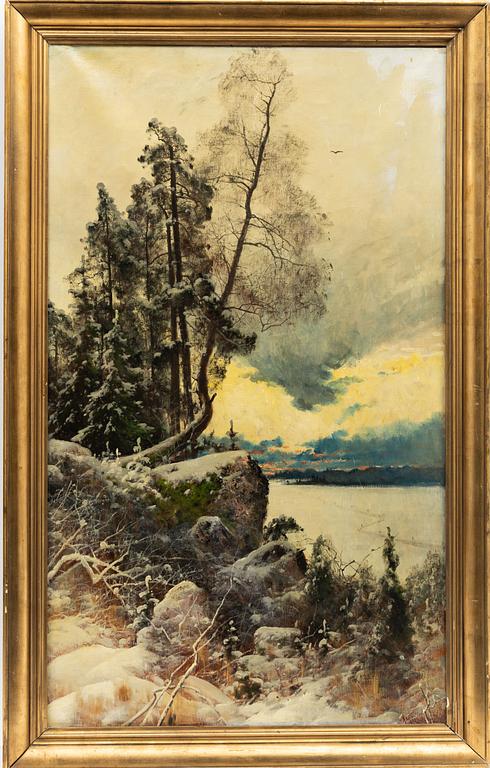 Arvid Mauritz Lindström, Twilight Landscape, winter.