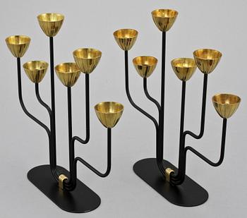 KANDELABRAR, ett par, Gunnar Ander, Ystad Metall, 1900-tal.