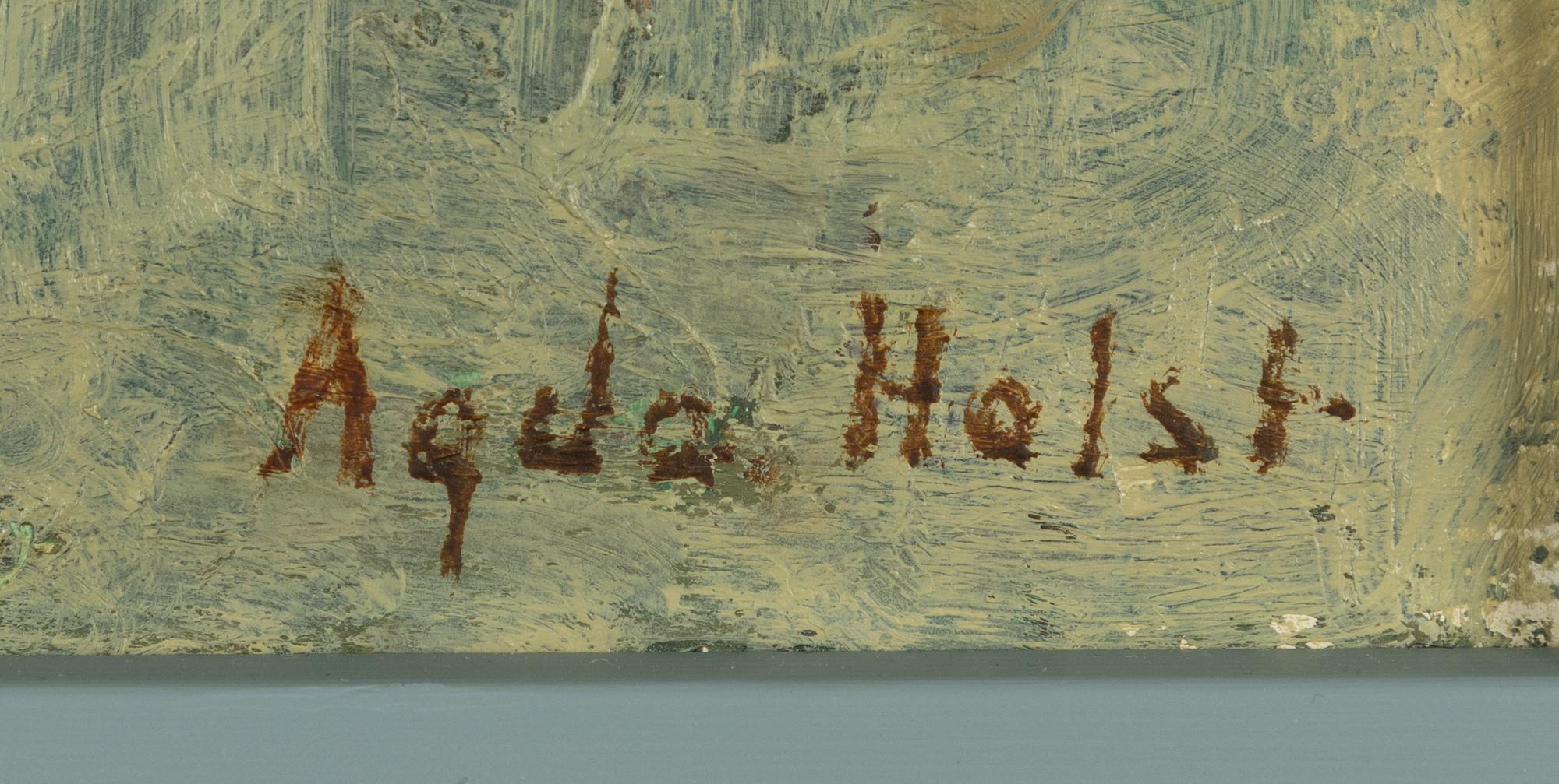Agda Holst, Flowers with a green background. - Bukowskis