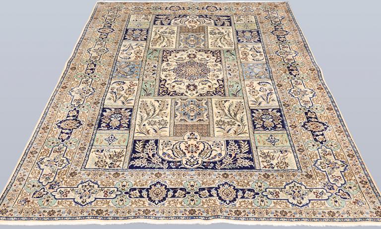 A part silk Naincarpet, so-called 6LAA, approx. 244 x 165 cm.