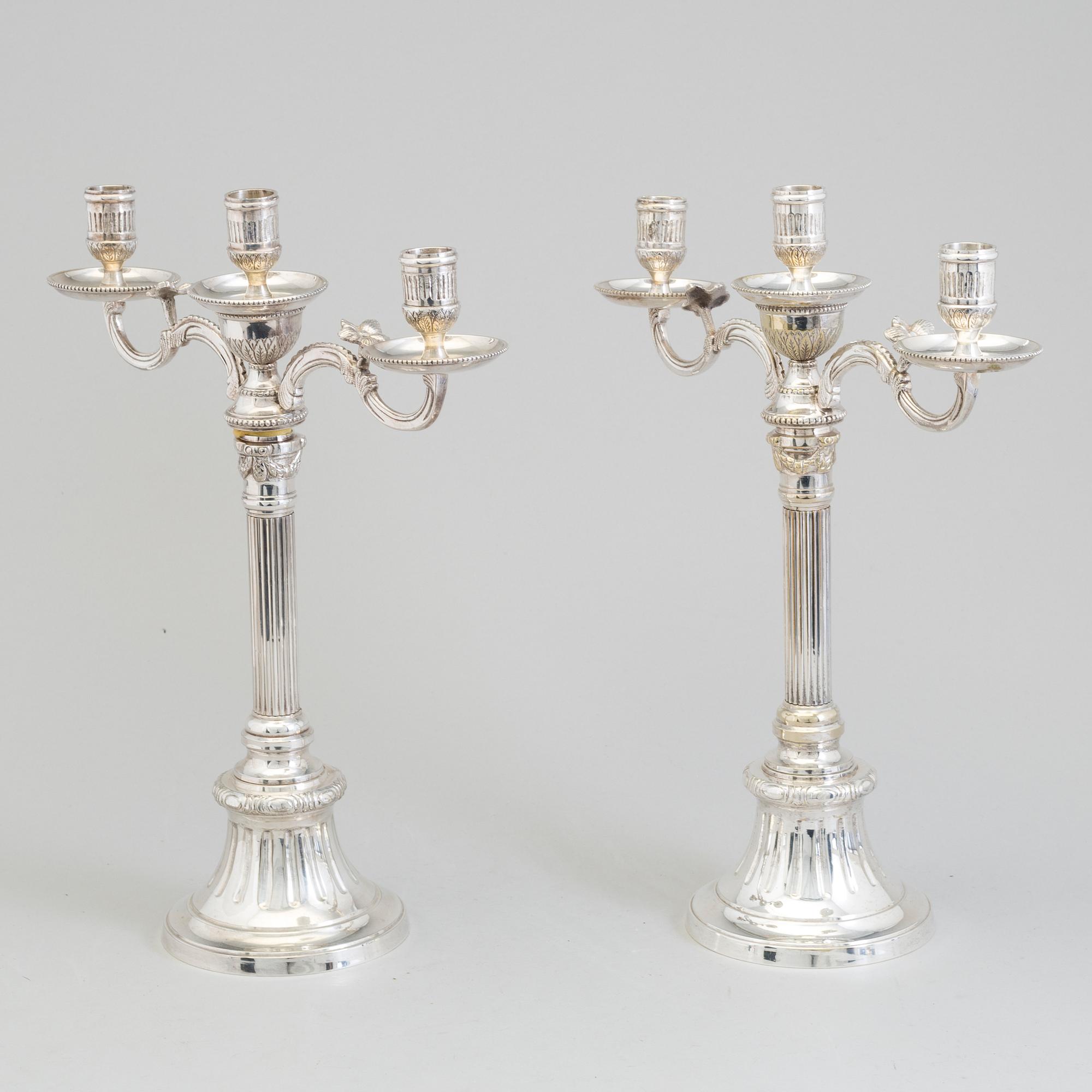 A pair of silverplated candelabra, "Väsby" of the IKEA 18th century series, late 20th century.