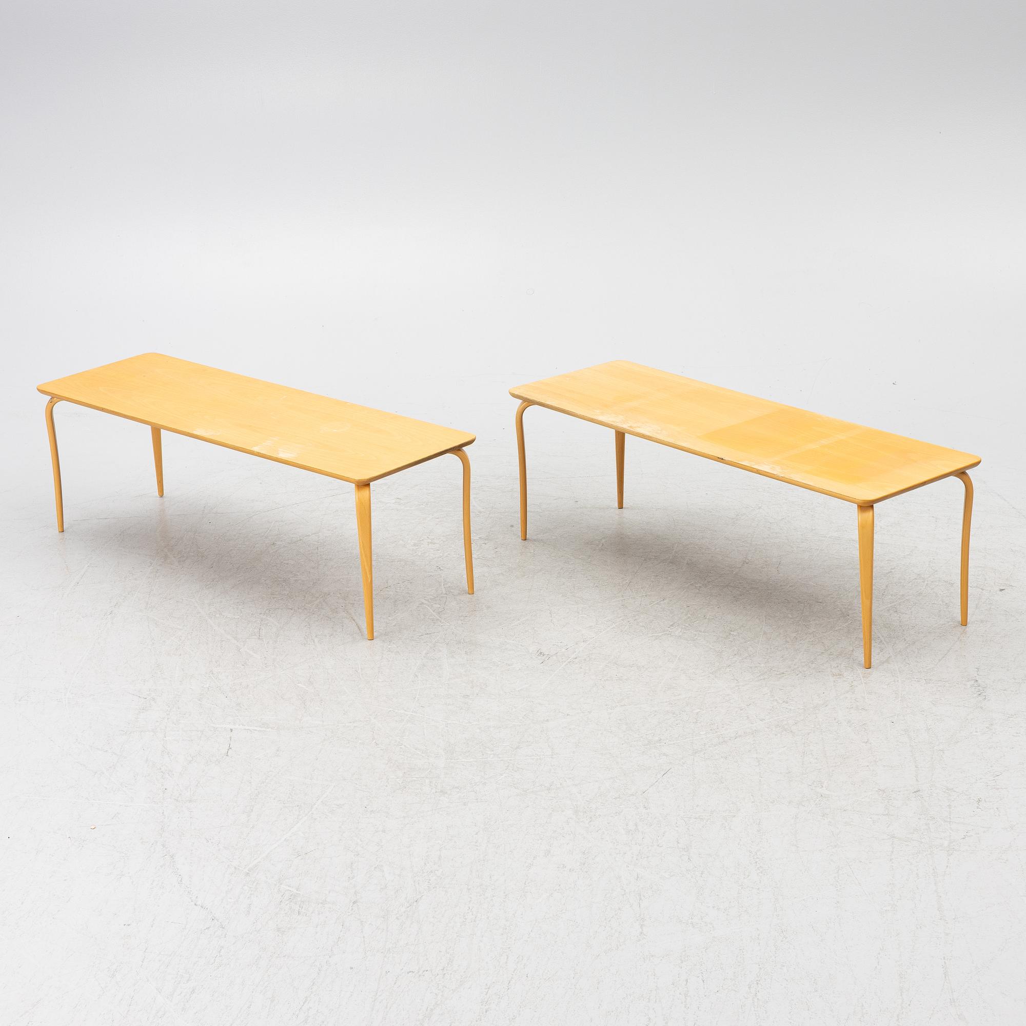 Bruno Mathsson, two 'Annika' tables, Bruno Mathsson International, Värnamo, Sweden.