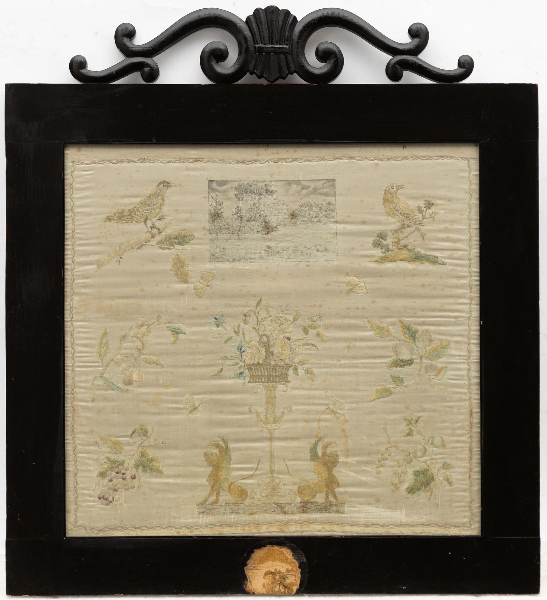 Silk embroidery, first half of the 19th century.