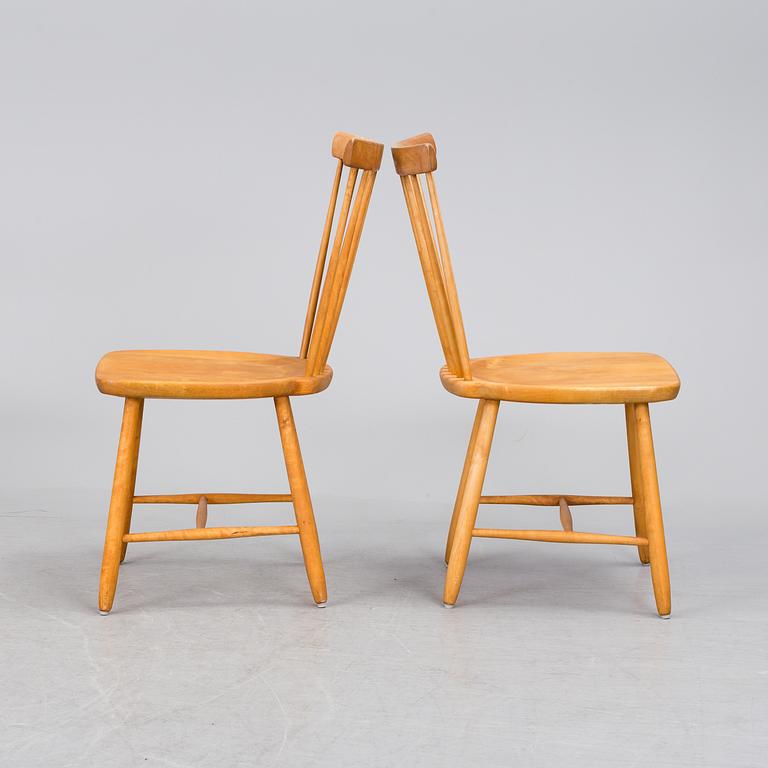 CARL MALMSTEN, stolar, 4 st, "Lilla Åland", Stolfabriks AB Smålandsstenar, 1950/60-tal.