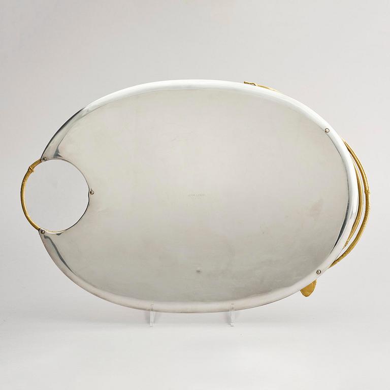 Claude Lalanne, a silver plated and part gilt tray, ed. 86/250, Artcurial, France, 1980.