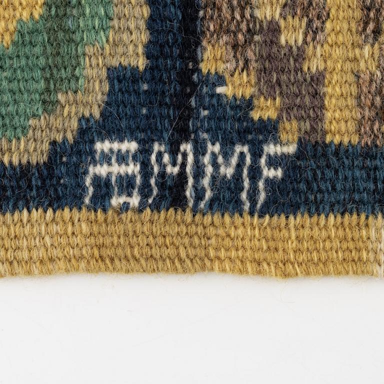 Märta Måås-Fjetterström, vävnad, "Medaljongerna", rölakan, ca 42 x 46 cm, signerad MMF.