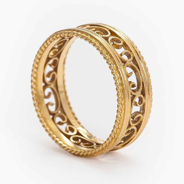 Kalevala Koru, ring, "Filigran", 18K guld, Helsingfors 1971.