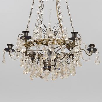 A Gustavian style chandelier, first half of the 20th century.