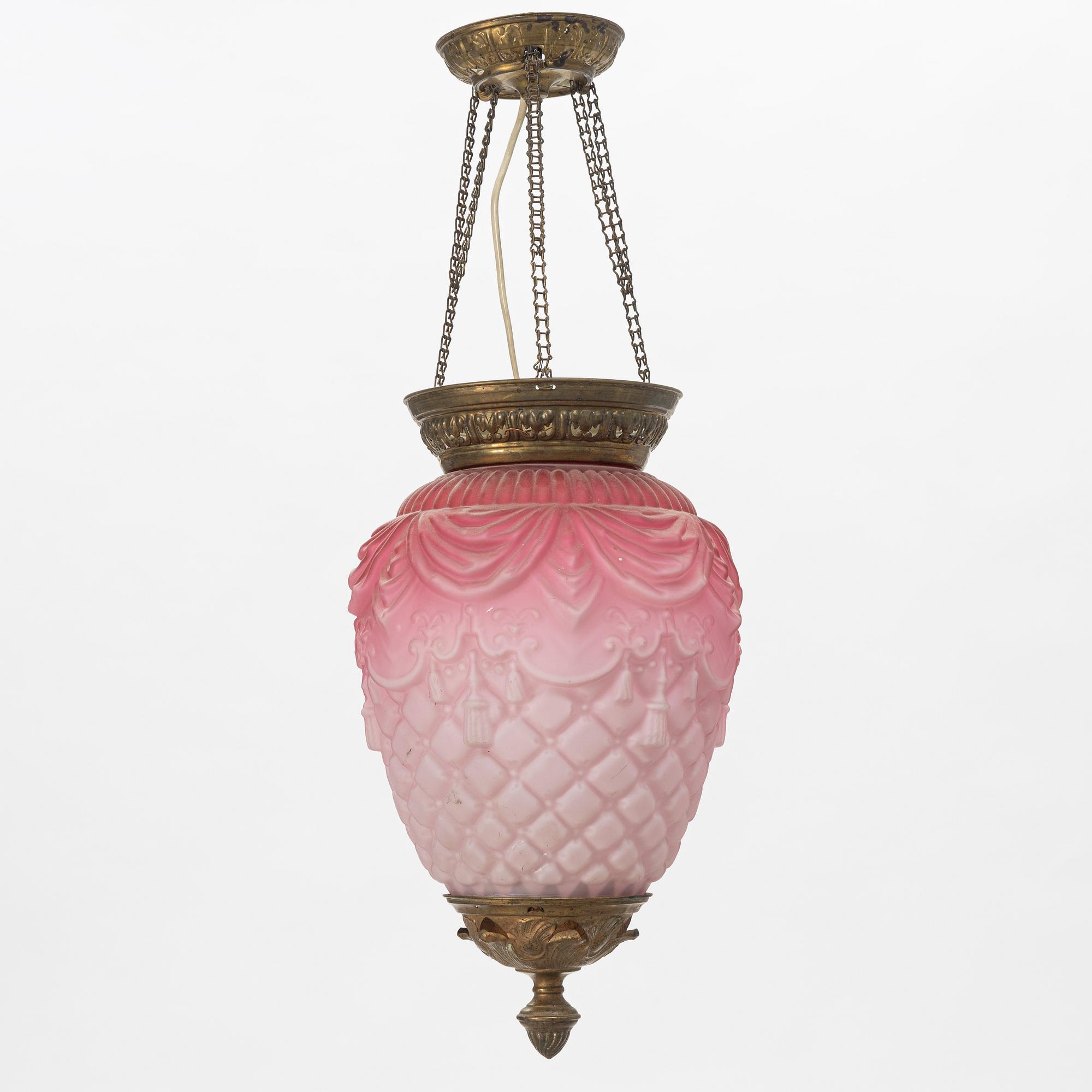 A glass ceiling lantern, turn of the Century 1900.