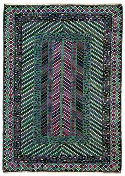 900. CARPET. "Granen, grön". Flat weave. 308 x 213 cm. Signed AB MMF MR (AB Märta Måås-Fjetterström, Marianne Richter).