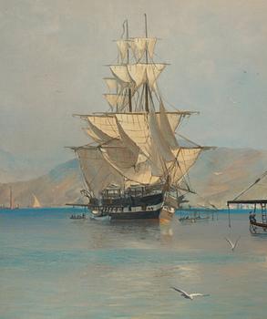 Herman af Sillén, French frigate off the coast of the French riviera.