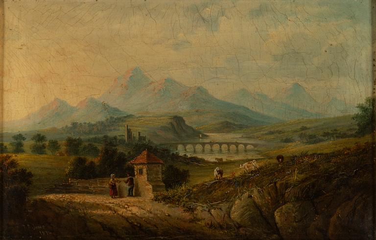 UNKNOWN ARTIST, oil on canvas, signed T.R Jones and dated 1814.