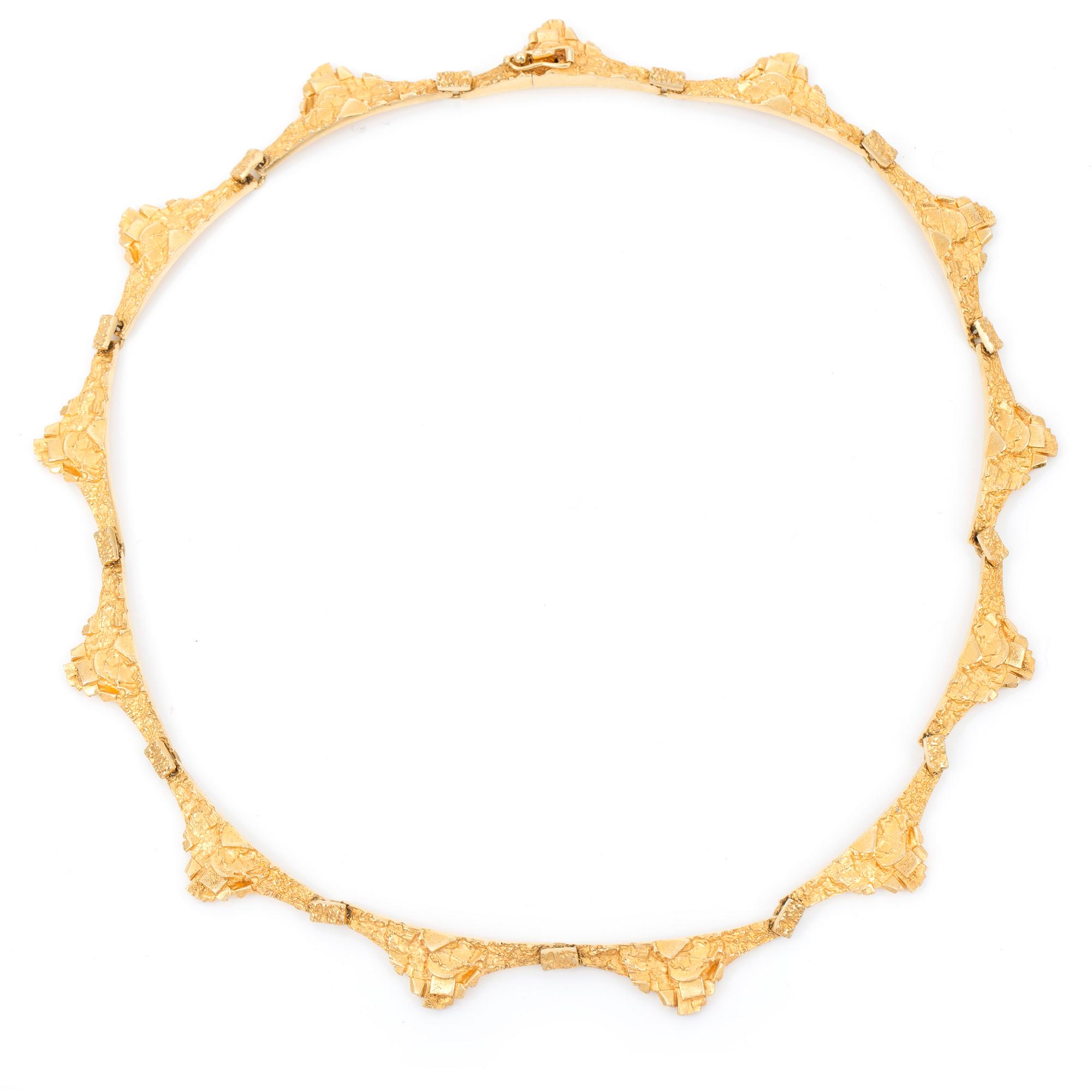 BJÖRN WECKSTRÖM, halskedja, 18k guld, Lapponia, Finland. Vikt 37 g.