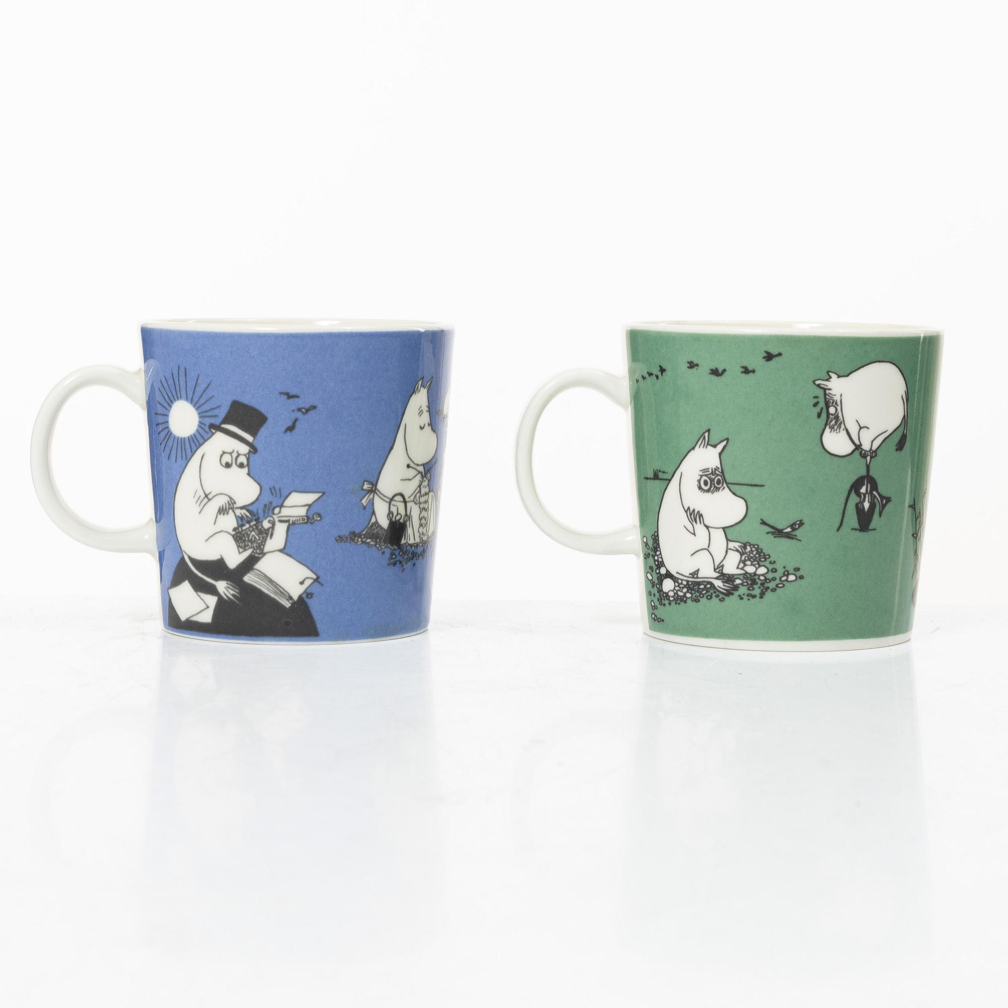 Arabia, two Moomin mugs, Finland, 1990-99.