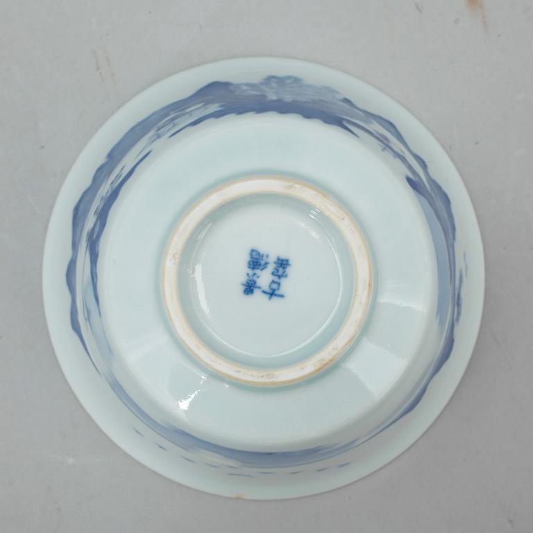 FAT samt SKÅL, 5 delar, porslin Kina 1800 samt 1900-tal.