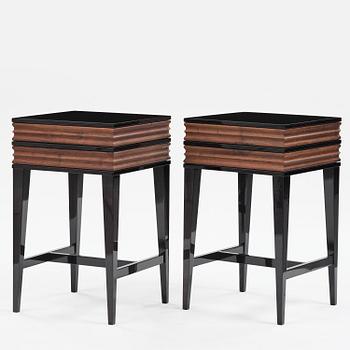 Attila Suta, a pair of bedside tables, executed in his own studio, Stockholm, 2025.