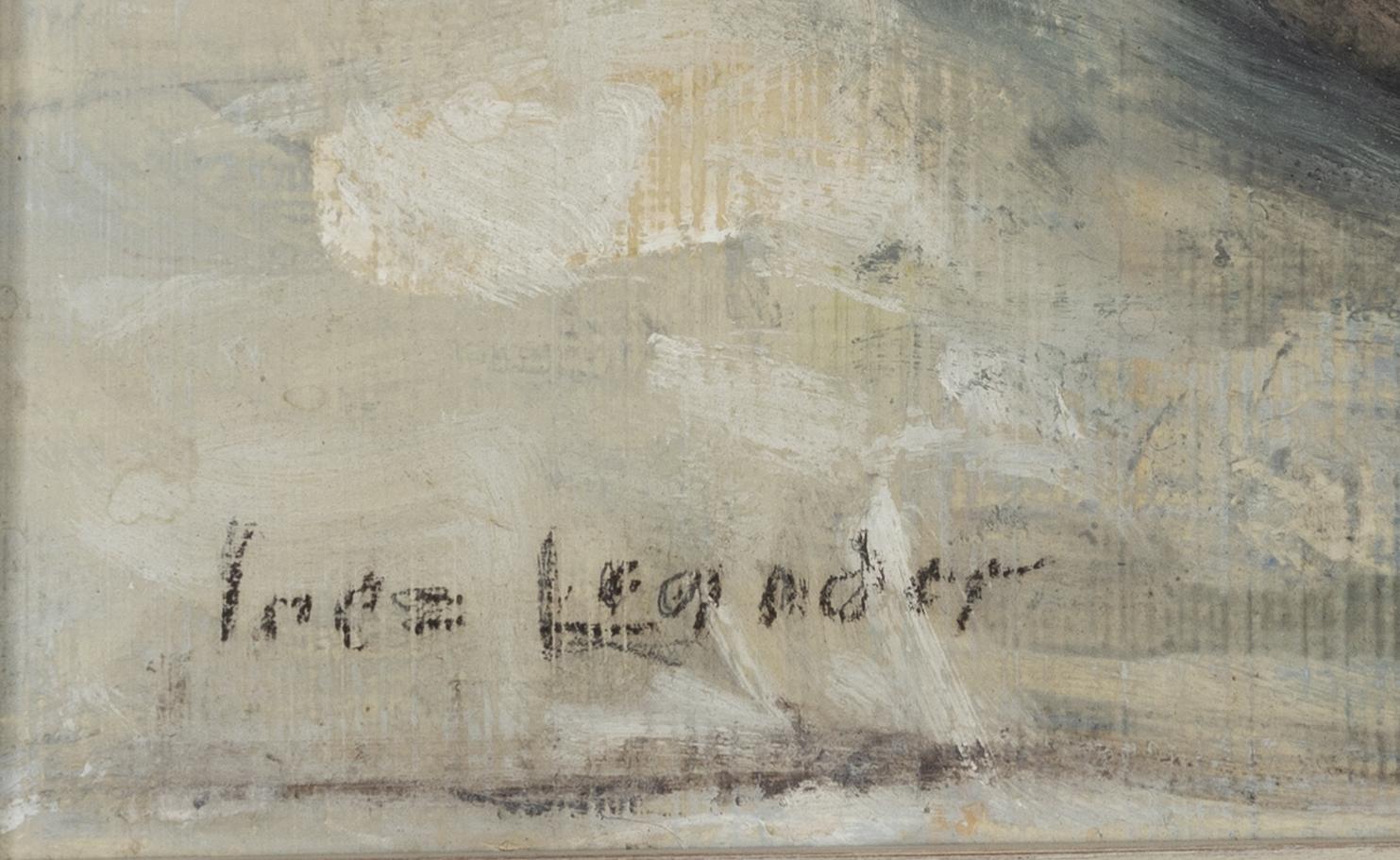 Inez Leander, oil on panel, signed.
