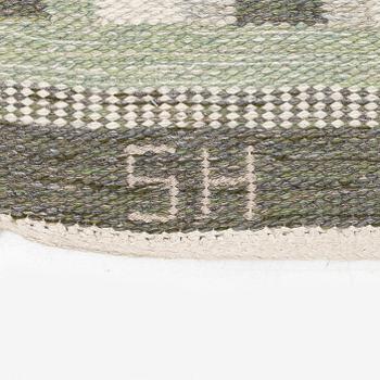 Edna Martin, a flat weave runner, c. 335 x 104 cm signed SH EM.