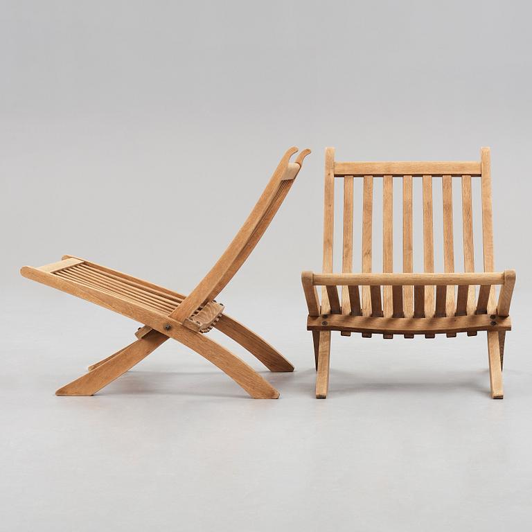 HANS J WEGNER, a pair of folding chairs for Johannes Hansen, Denmark 1960's.