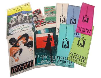 AFFISCHER, 10 st, tryck, biofilm bla "Gösta Berlings saga", 1930-70-tal.