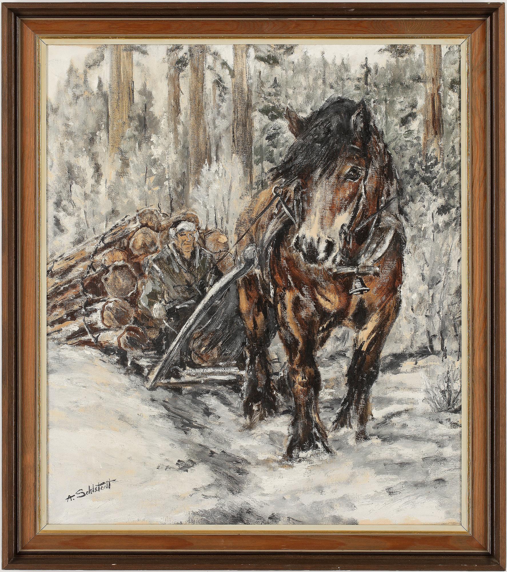 OKÄND KONSTNÄR, olja på duk, signerad A. Sehlstedt.