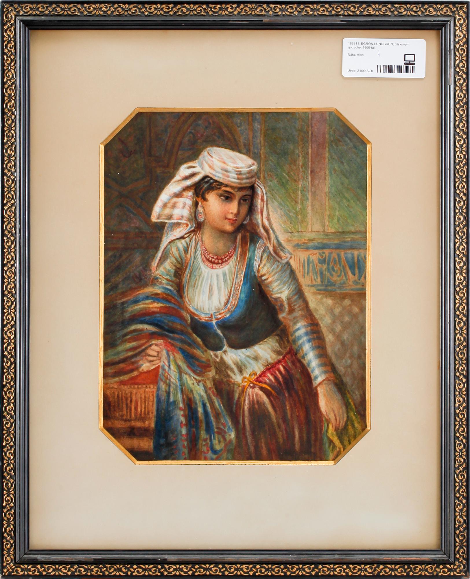 EGRON LUNDGREN, tillskriven, gouache, 1800-tal.