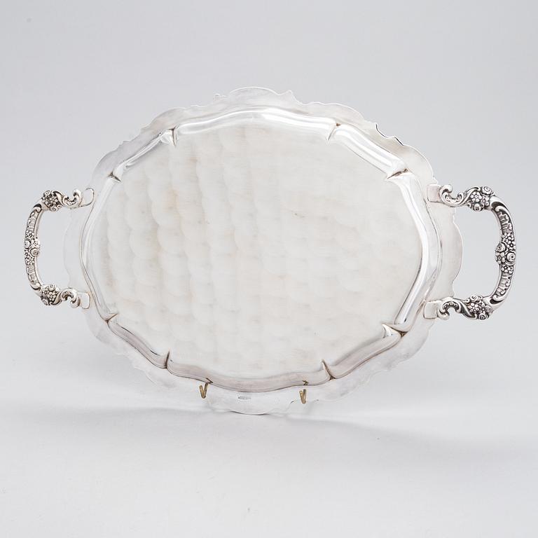 A sterling silver tray, maker's mark of Otto Wolter, Schwäbisch Gmünd, Germany, the latter half of the 20th century.
