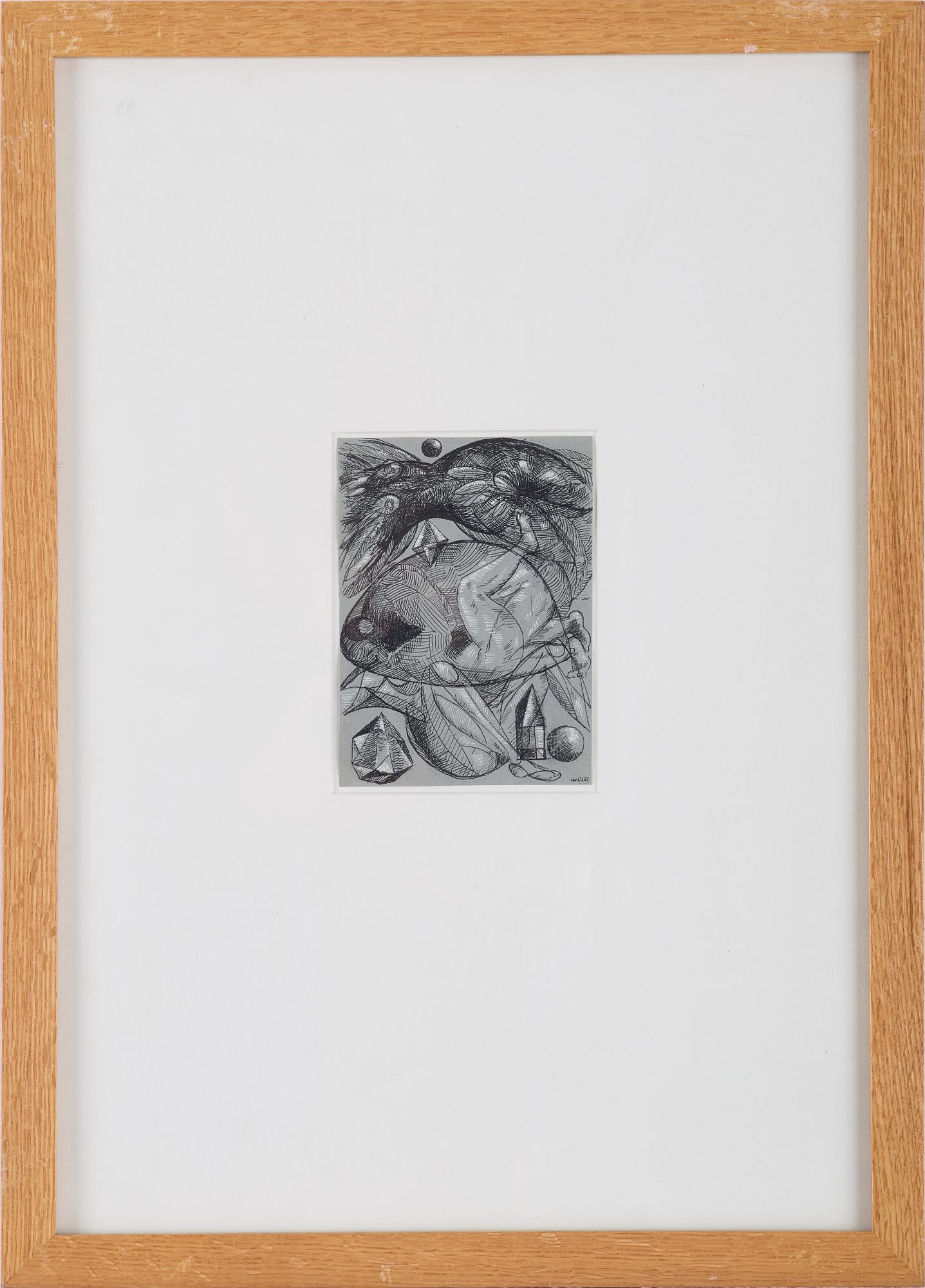 PETER WEISS, indian ink on paper, signed, executed in 1953.