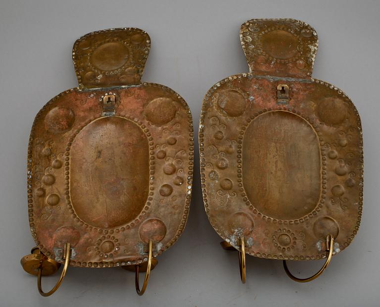 VÄGGLAMPETTER, 1 par, 1900-talets första hälft.