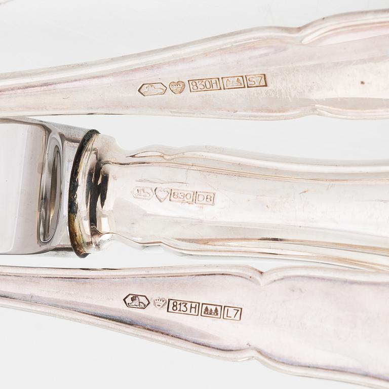 A 74-piece silver cutlery set, 'Chippendale', Kultakeskus, Hämeenlinna 1940-72.