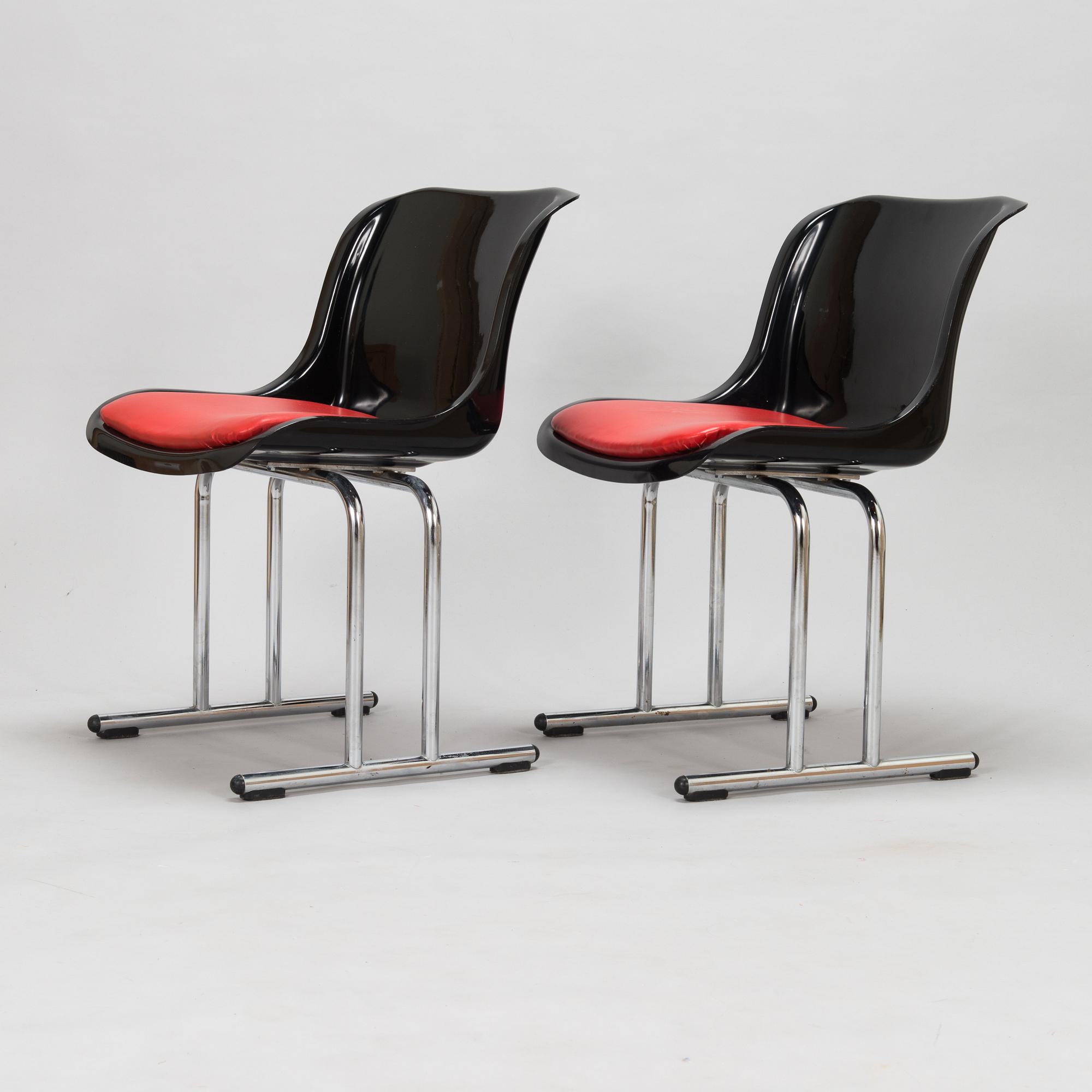 Yrjö Kukkapuro, tuoleja, 4 kpl, malli 3415, valmistaja Haimi, 1970-luku.