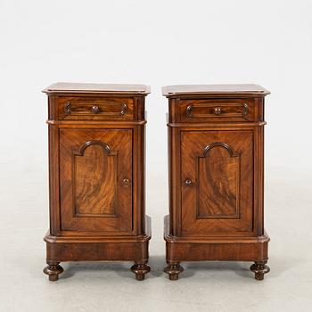 Bedside tables, a pair, first half of the 20th century.