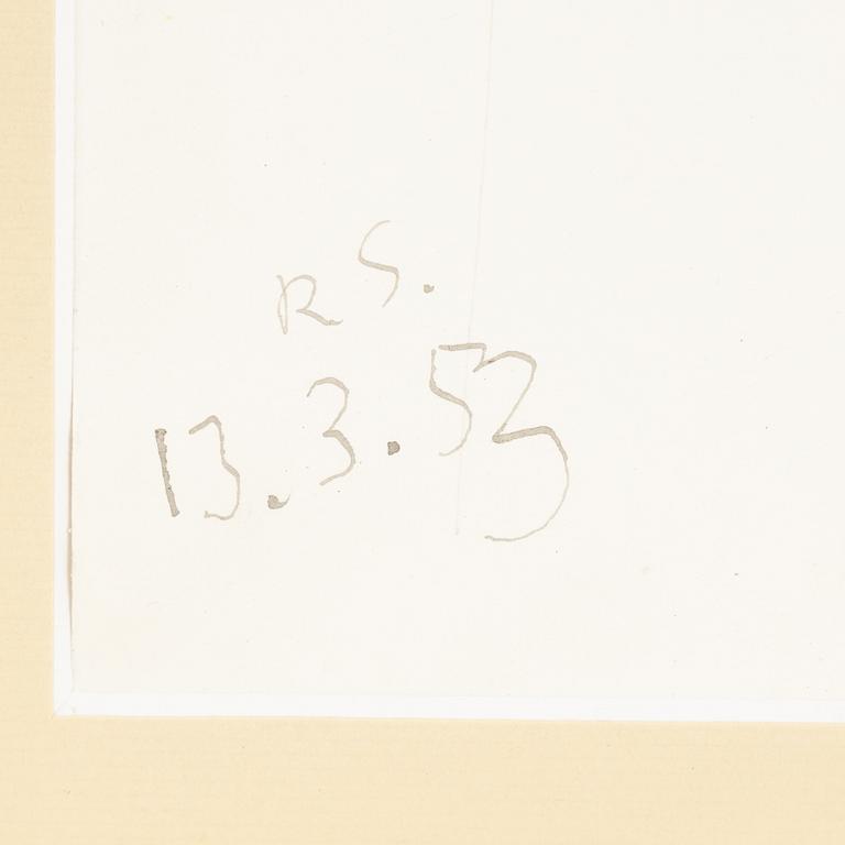 Ragnar Sandberg, ink on paper, signed R.S. and dated 13.3.53.
