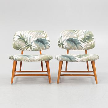 Alf Svensson, a pair of armchairs, "TeVe", Bra Bohag, Studio Ljungs Industrier AB, Malmö, 1950s.