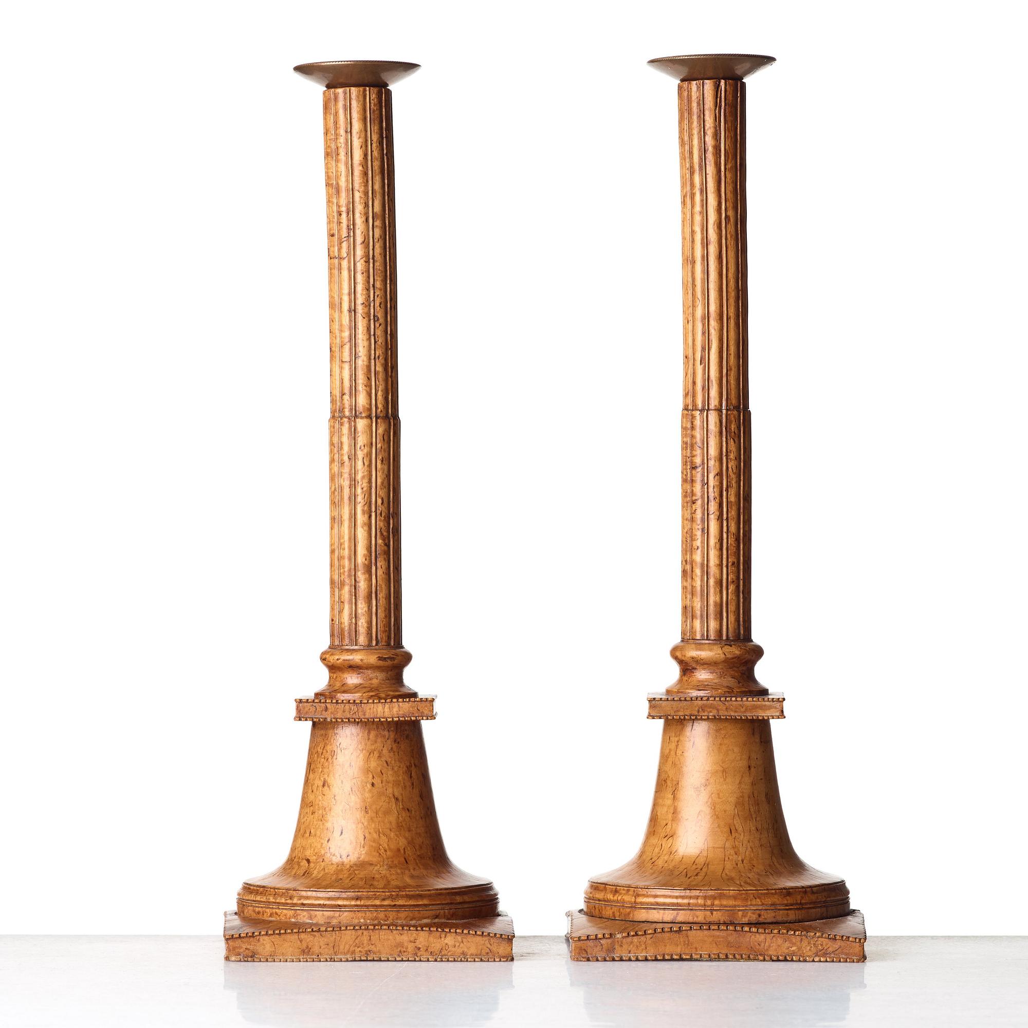 A pair of late Gustavian candlesticks, circa 1800.